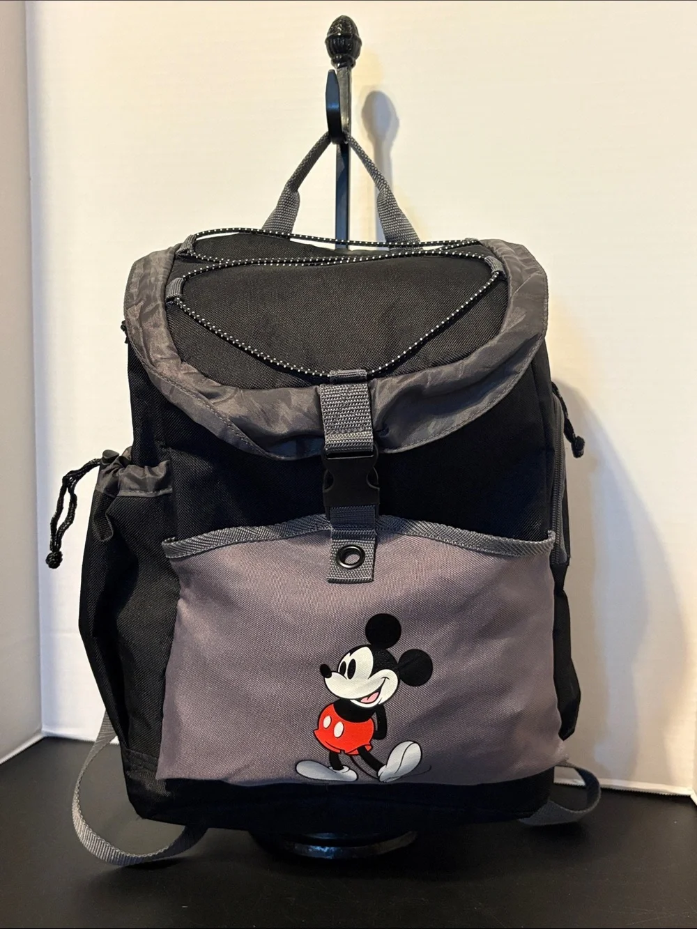 Black and Gray Mickey Mouse Cooler Canvas Backpack